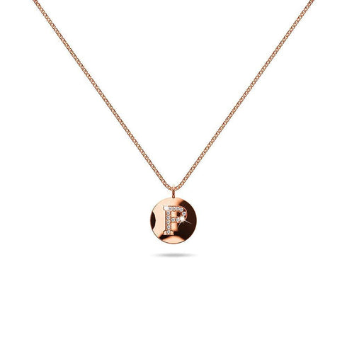 Solid 925 Sterling Silver Initial Alphabet Personalised Disc Necklace